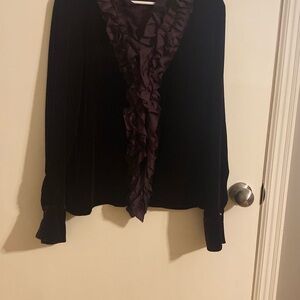 Ralph Lauren wine colorBlouse with silk Ruffle